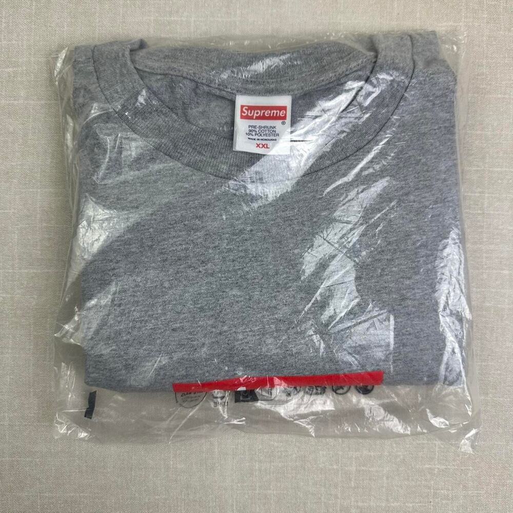 🩶 Supreme Arabic Box Logo Tee in Heather Grey XXL - Picture 2 of 3